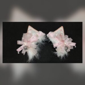Blush Feather Ear Clips