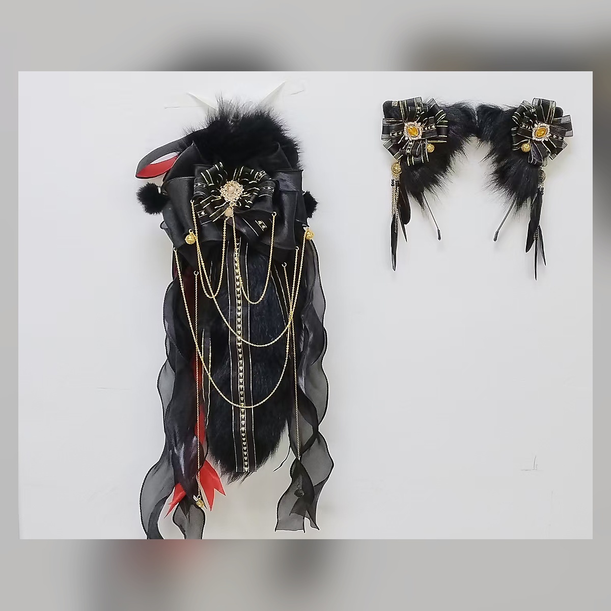 Black Tassel Ear Headpiece