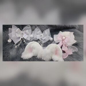 Ivory Bow Clip Set