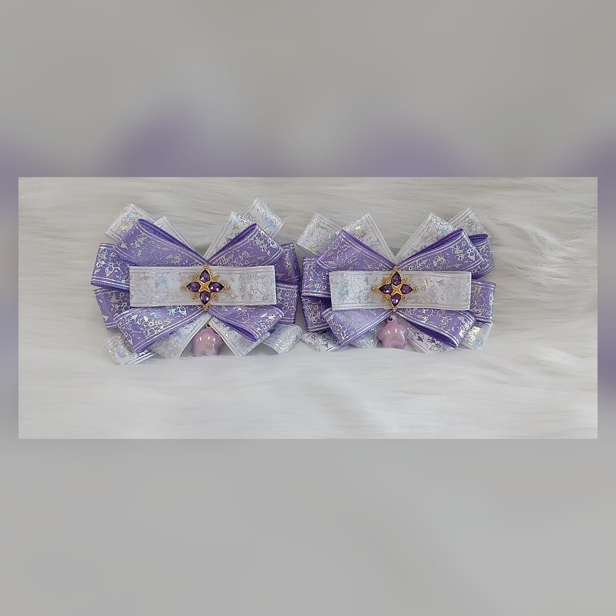 Lavender Bow Clip Set