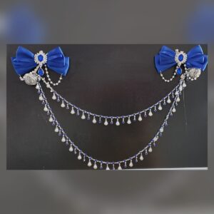 Royal Blue Chain Bow Clip