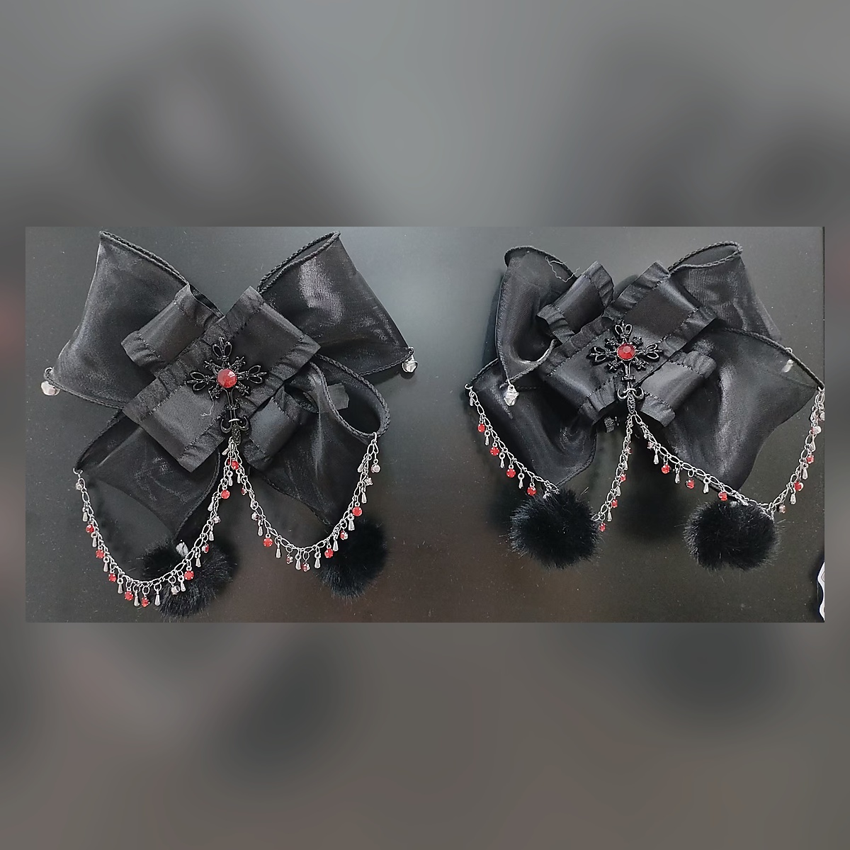 Noir Ribbon Clip Set