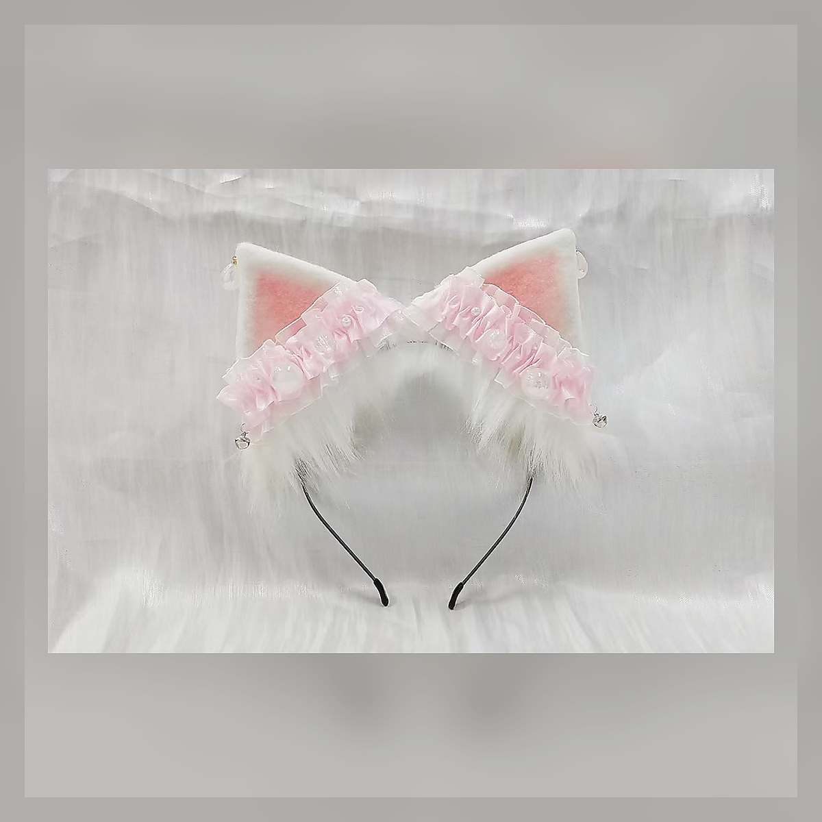 Pink Lace Ear Headband - Image 2