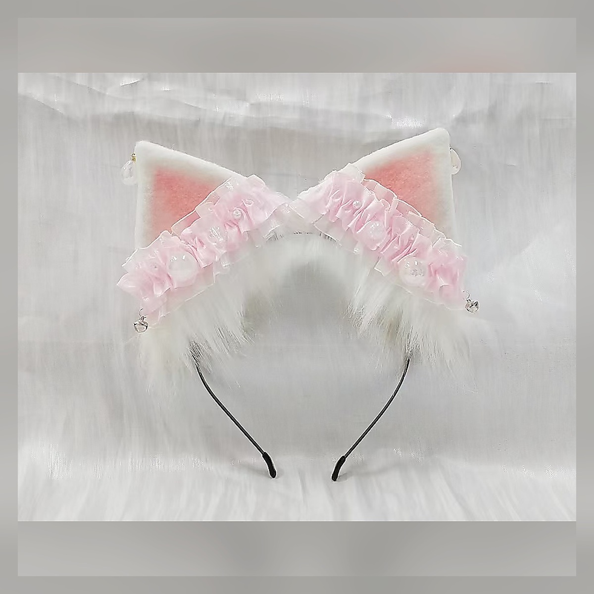 Pink Lace Ear Headband - Image 3