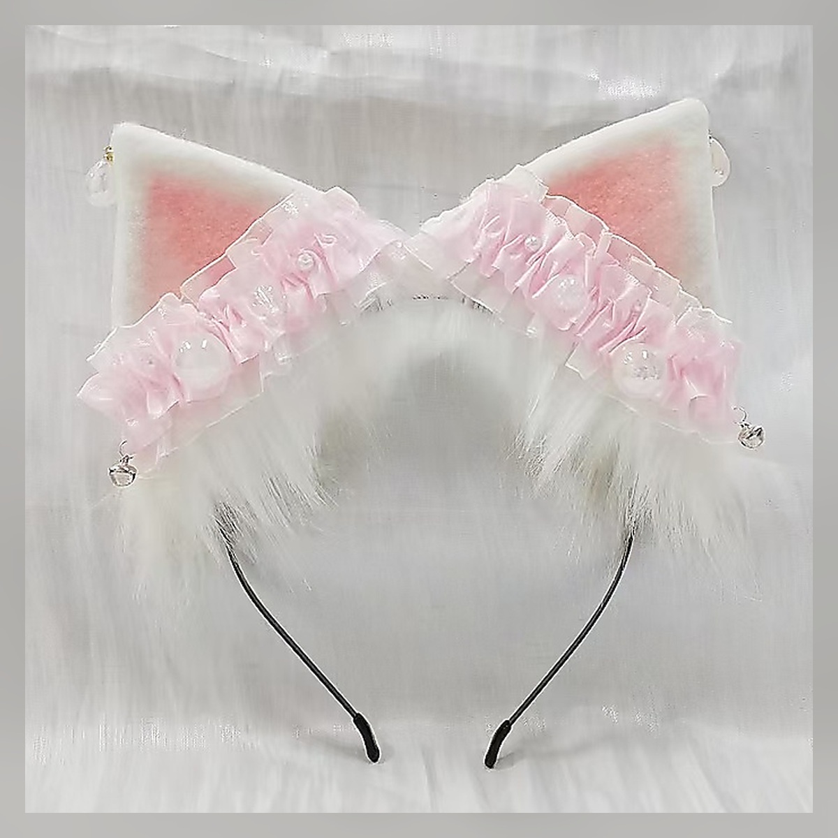 Pink Lace Ear Headband - Image 4