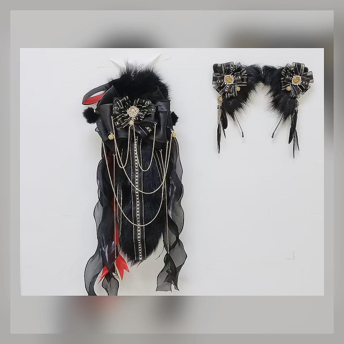 Black Tassel Ear Headpiece - Image 2