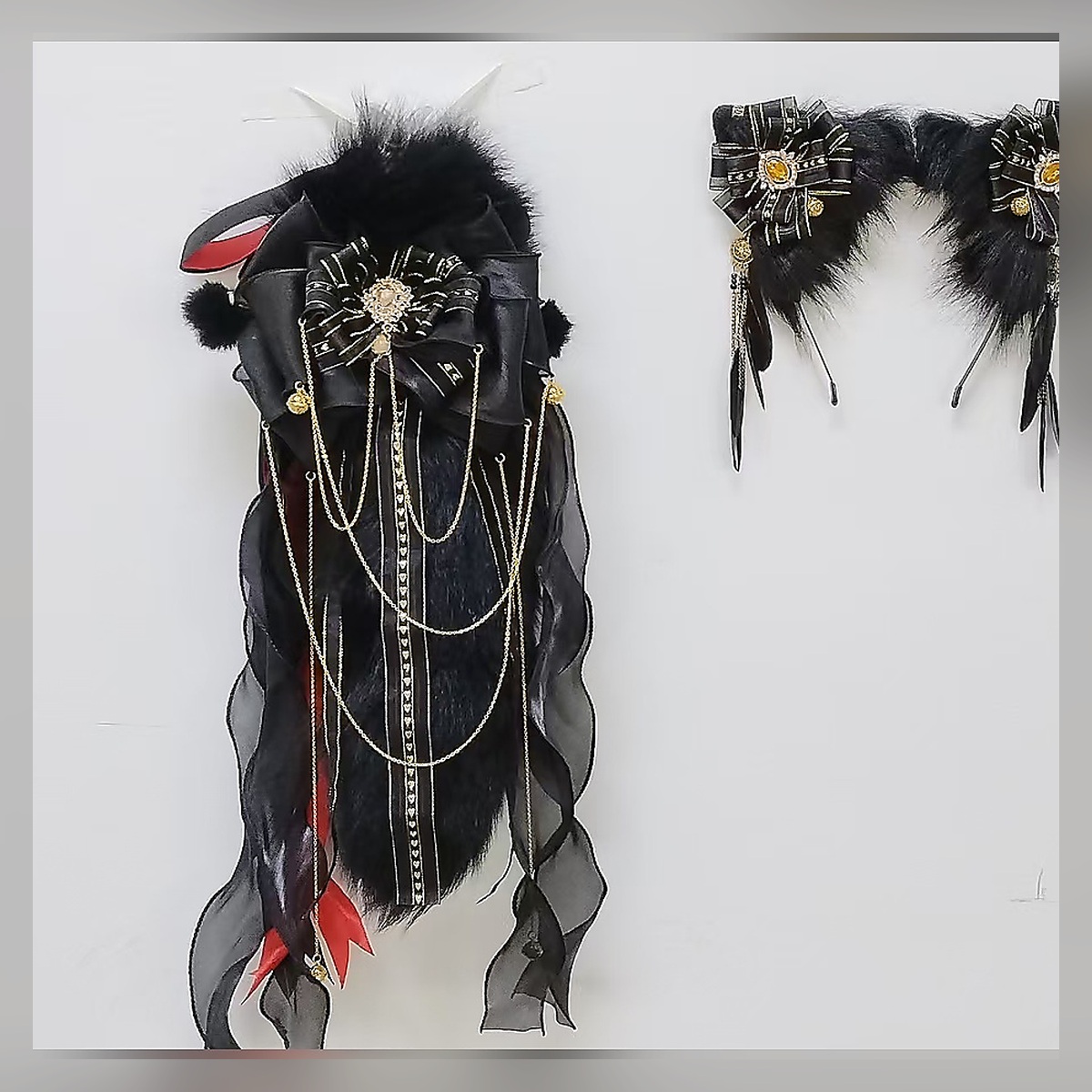 Black Tassel Ear Headpiece - Image 3