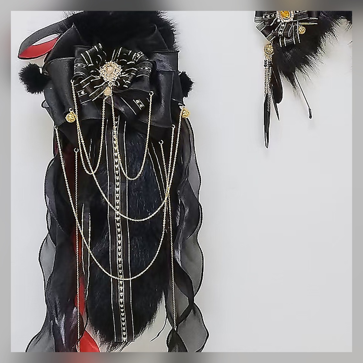 Black Tassel Ear Headpiece - Image 4
