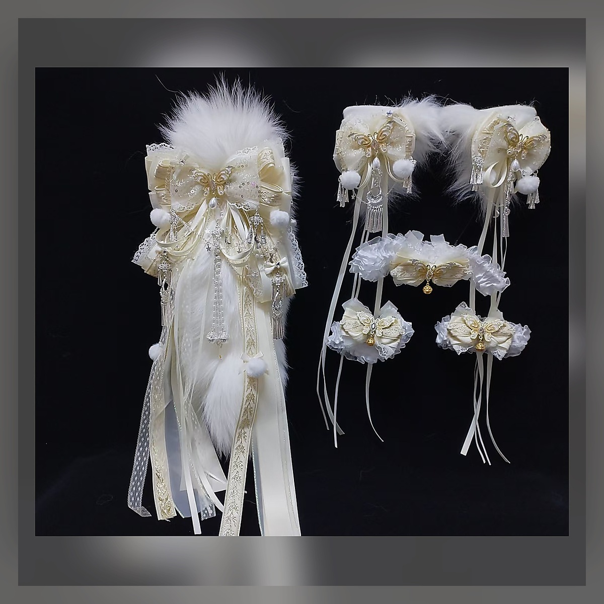 Ivory Rose Ear Set - Image 2