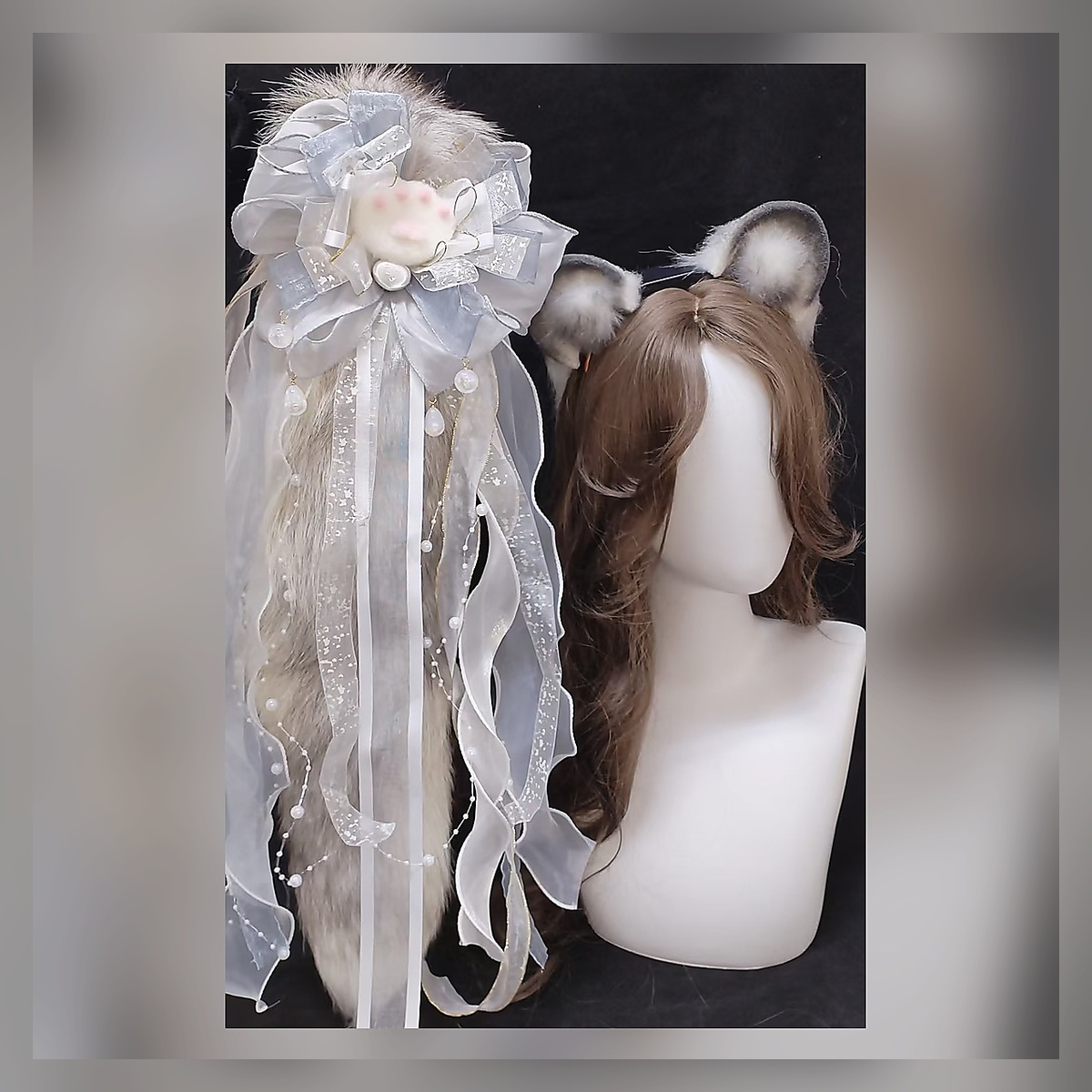 Ivory Floral Ear Headpiece - Image 2
