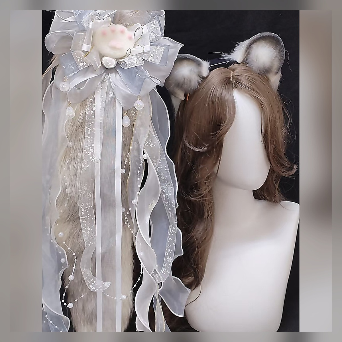 Ivory Floral Ear Headpiece - Image 3