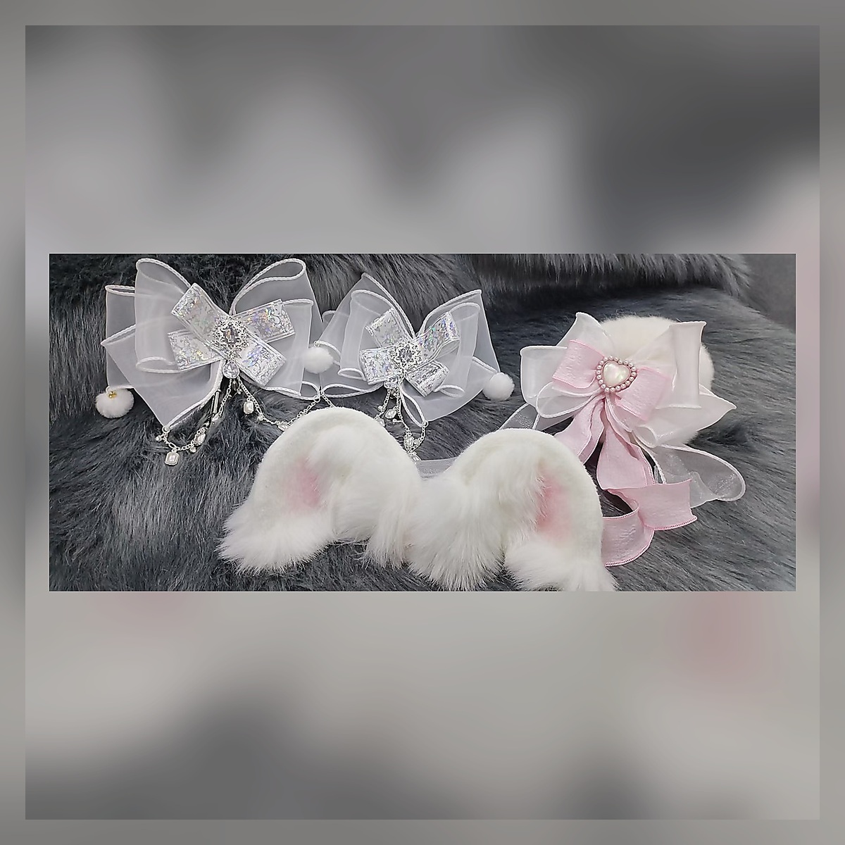 Ivory Bow Clip Set - Image 2