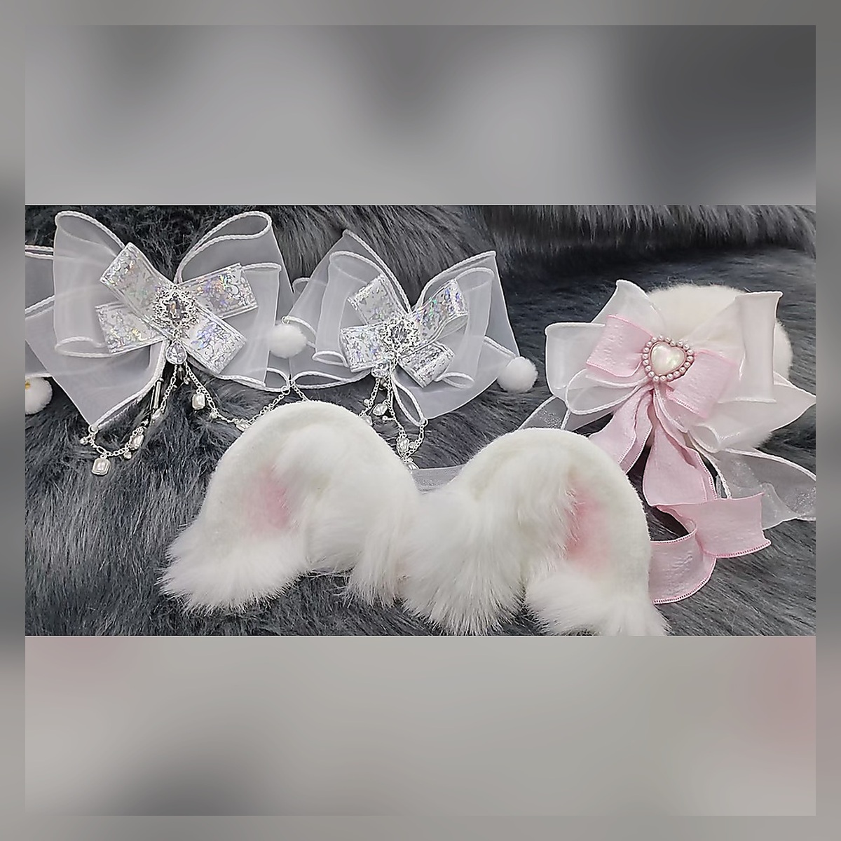 Ivory Bow Clip Set - Image 3